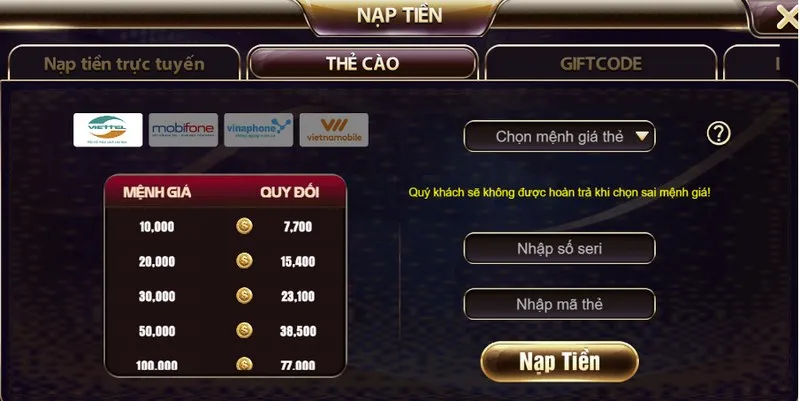 Nạp tiền tiện lợi và nhanh chóng qua 3 phương thức